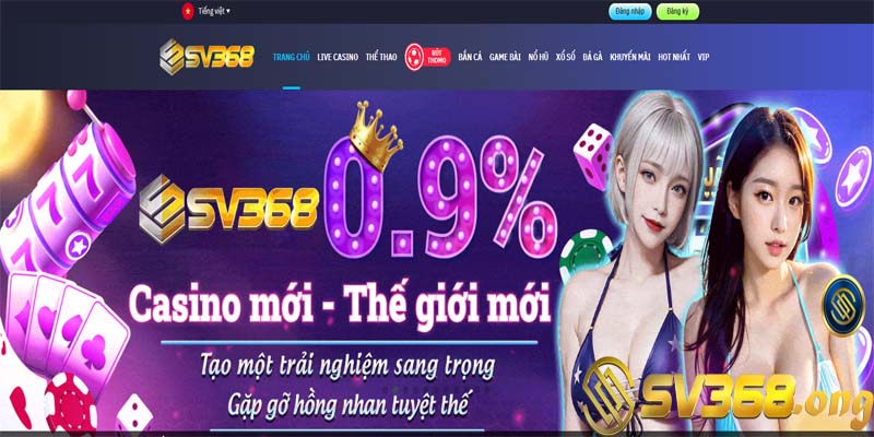 Casino sv368 - Cùng tham gia live casino với dealer cực xinh 2 Giao diện sv368 được thiết kế khoa học