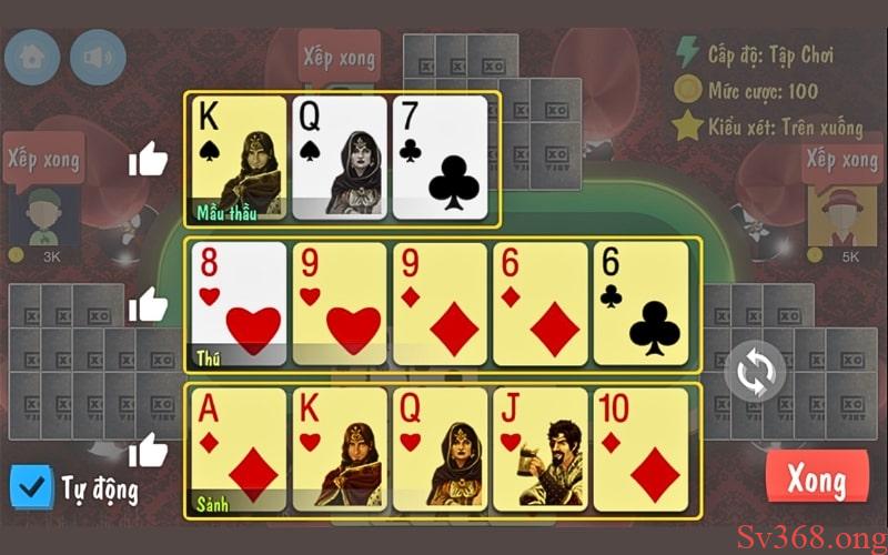 cách tính chi trong xập xám Ví dụ về cách sắp xếp các chi trong binh xập xám