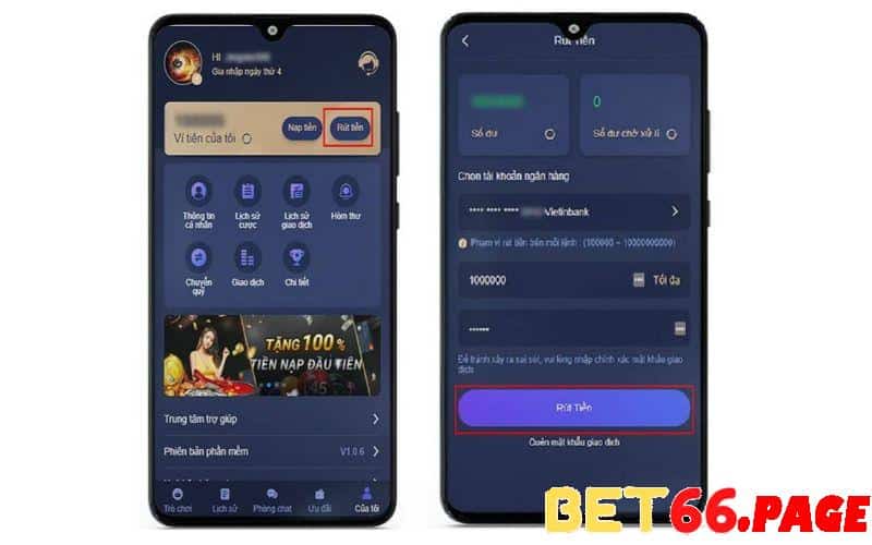 Hướng dẫn cách rút tiền bet66  của nhà cái an toàn và dễ dàng nhanh chóng